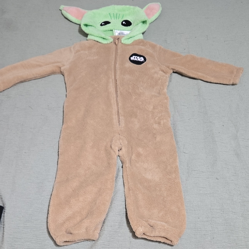 Star Wars Grogu Fleece Costume - Brown and Green